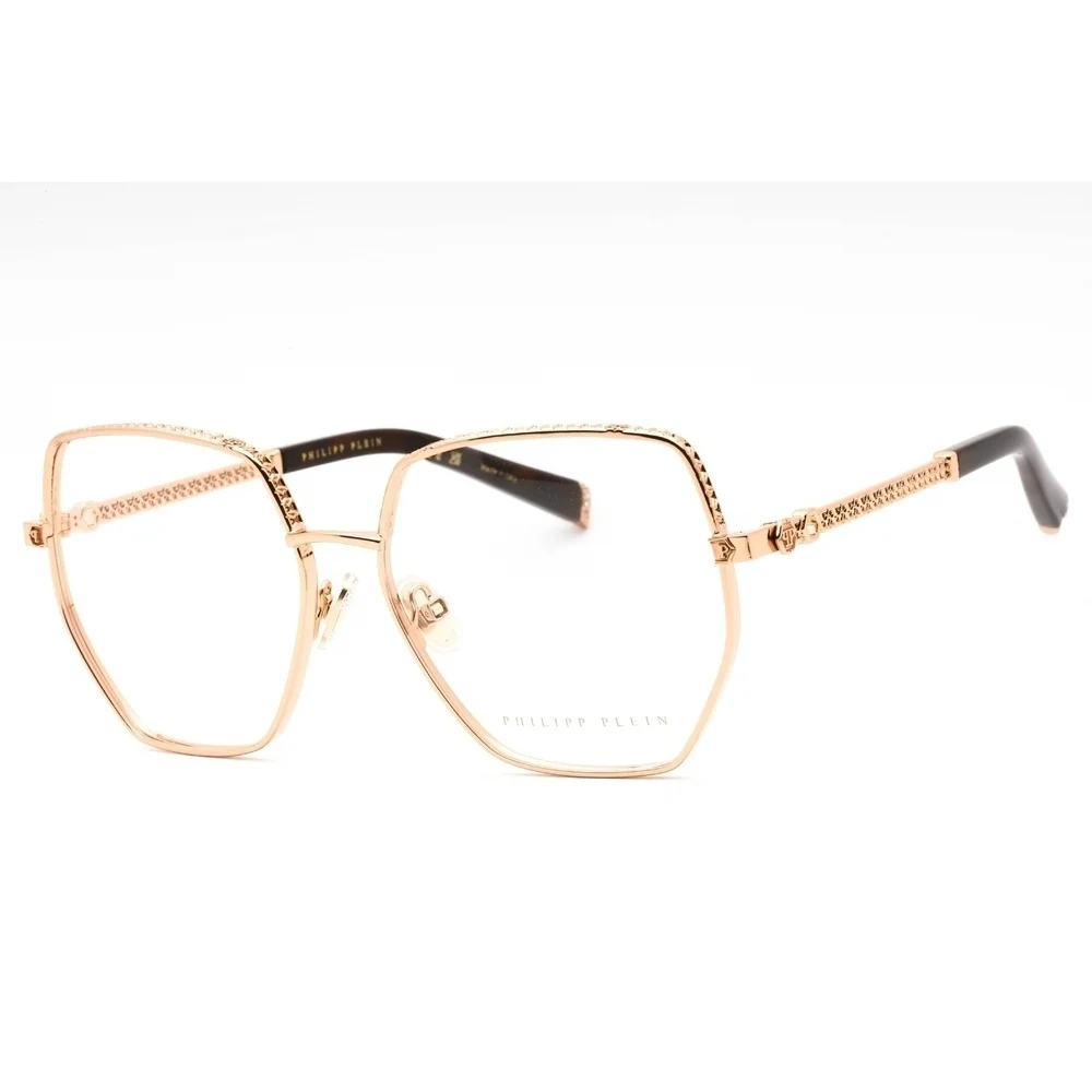 NWT PHILIPP PLEIN VPP054S 08FC Shiny Copper Gold Eyeglasses